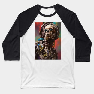 Skeleton Astronaut | Space Skull | Dystopian Art | Skull Astronaut Artwork | Fantasy Astronaut Skull Baseball T-Shirt